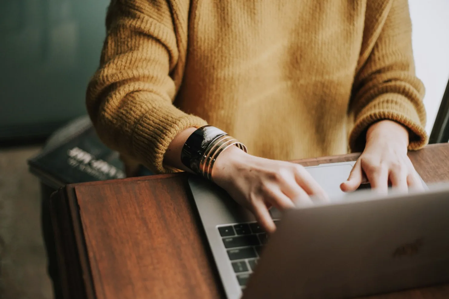 Business owner on laptop